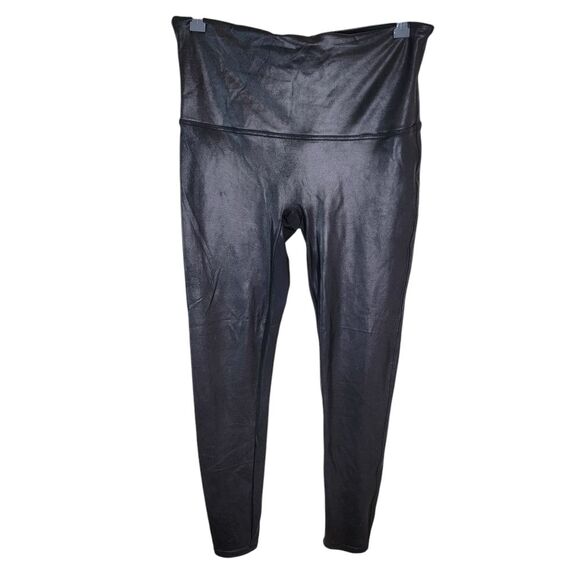 Spanx Black SPANXshape Faux Leather Leggings Size 1X - Picture 2 of 6